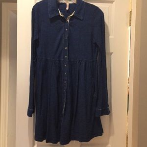 NWOT FreePeople Long sleeved Jeans Dress-S-